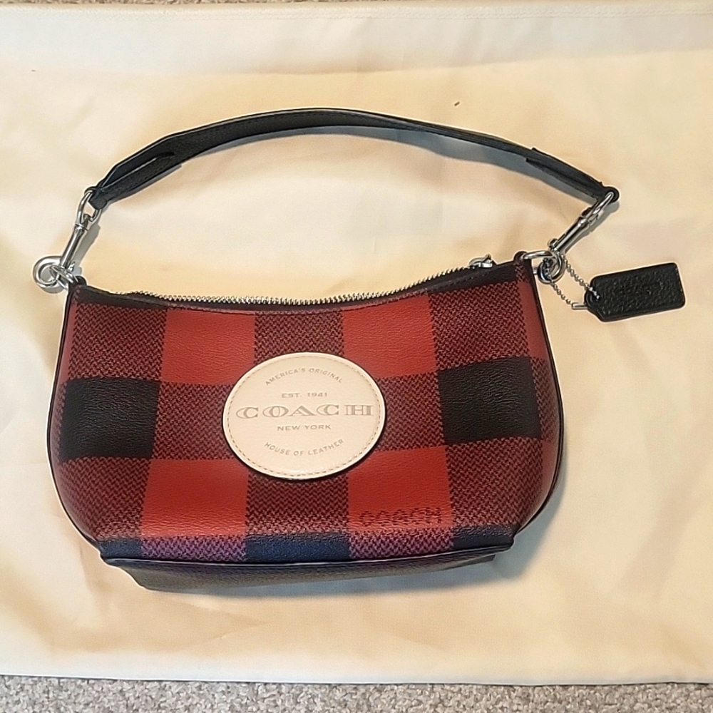 Coach Buffalo Red Plaid Mini bag with Coach Patch